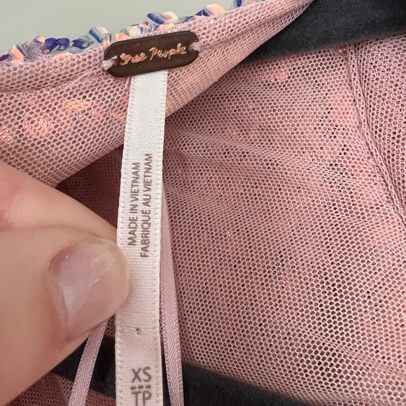 Free People Pink/Metallic Moonstruck Top! Sold out on FP!! - Picture 9 of 9